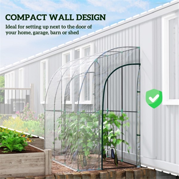 Walk-In Lean to Wall Tunnel Greenhouse 