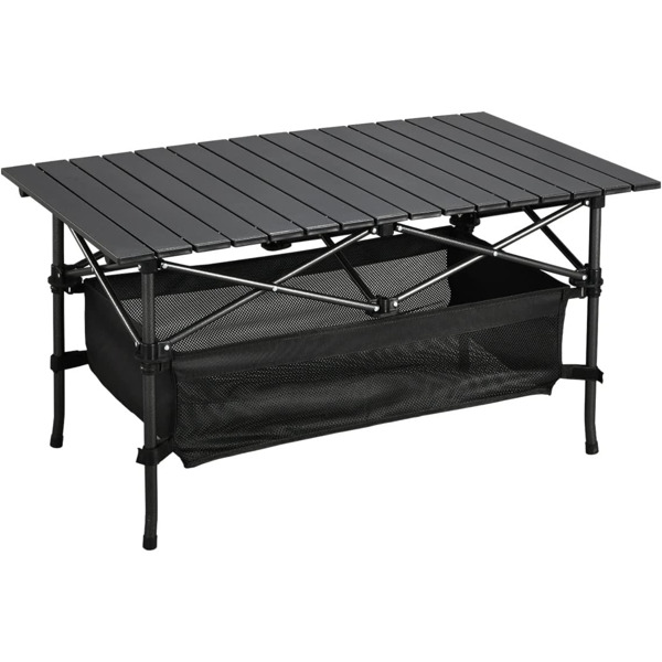 1pc Camping Table That Fold up Lightweight, Aluminum Folding Table Roll Up Table with Easy Carrying Bag for Indoor, Outdoor, Camping, Backyard, BBQ, Party, Patio, Beach, Picnic, Medium