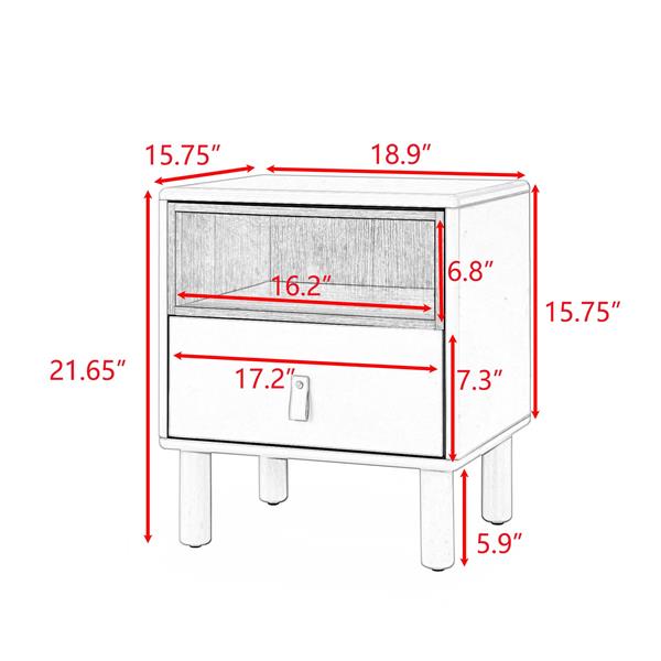 Single drawer bedside table, modern style bedside table, wooden bedside table, bedside table with drawer, side table with drawer, compact bedside table, Nordic style bedside table