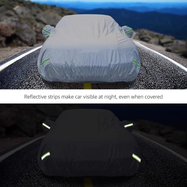 Universal car cover, sunscreen and dustproof universal car cover, suitable for large cars measuring 450 * 140 * 130cm（Grey）