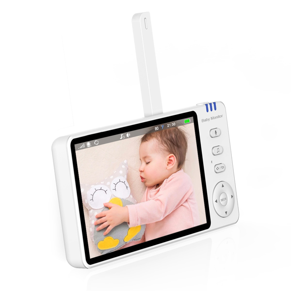 Baby Monitor 720P with Camera 5 Inch HD 3500mAh  IPS Display, VOX Mode Digital Zoom Night Vision Two-Way Talk Temperature Display