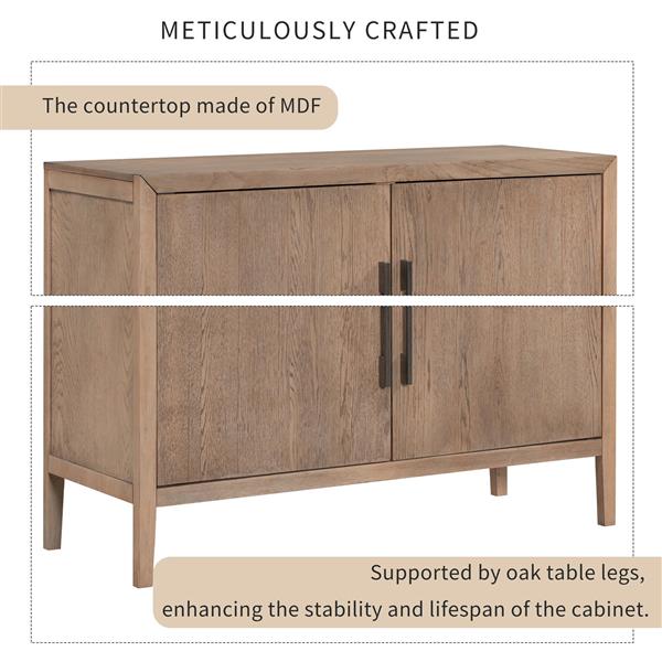 Storage Cabinet Sideboard Wooden Cabinet with 2 Metal handles and 2 Doors for Hallway, Entryway, Living Room