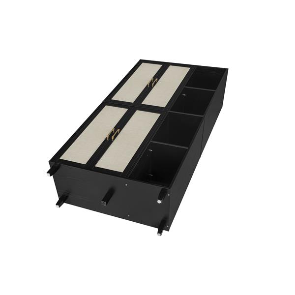 4 Door Cabinet with 4 Shelves with 4 Adjustable Inner Shelves, Storage Cabinet