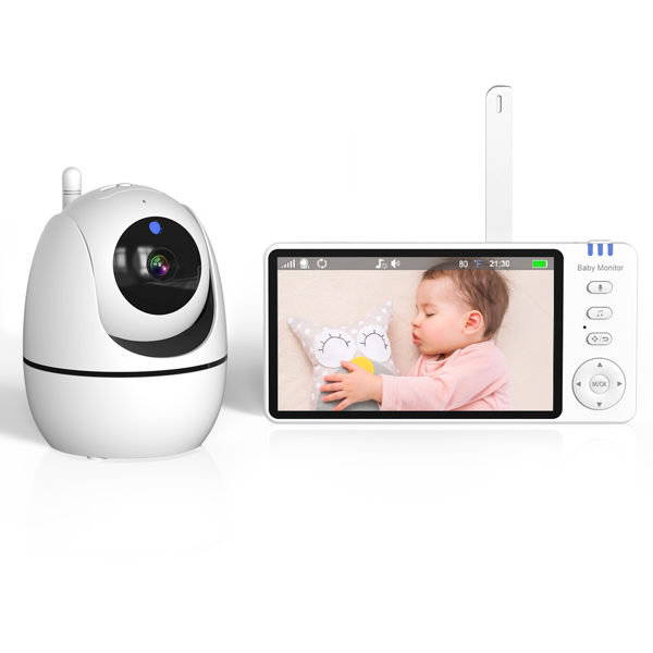 Baby Monitor 720P with Camera 5 Inch HD 3500mAh  IPS Display, VOX Mode Digital Zoom Night Vision Two-Way Talk Temperature Display