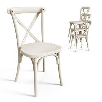  2pcs X- back Garden Plastic Folding Chair White