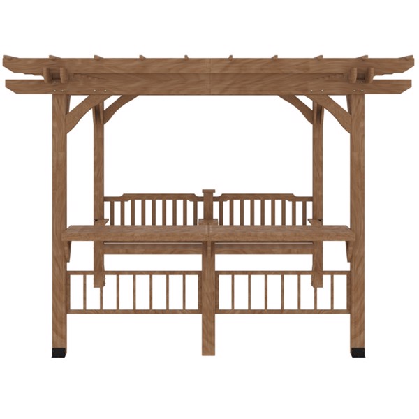 Wooden pavilion With seat