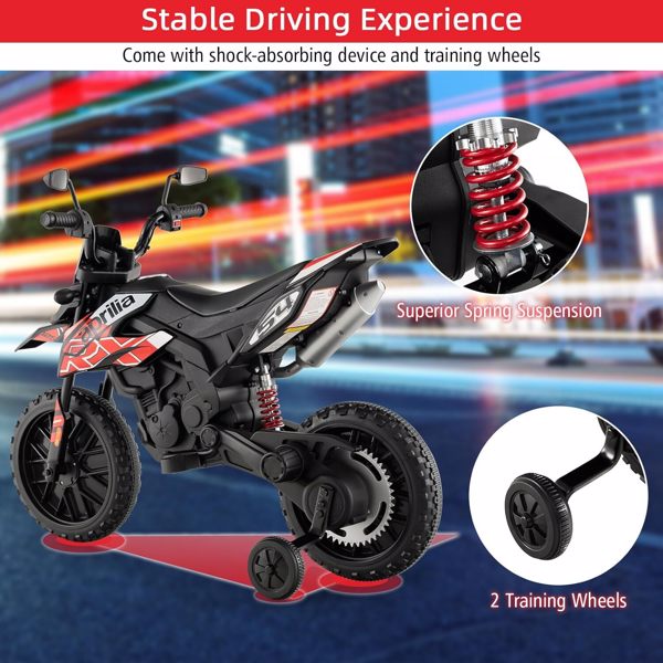 HNH 12V Electric Kid Dirt Bike for Boys, Battery Powered Motorcycle for Kids, Off Road Motorbike Toy 4Mph-Red(Not shipped on weekends) (Banned from temu, Walmart)