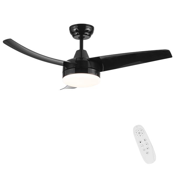 Matte Black Ceiling Fan with Integrated LED Light