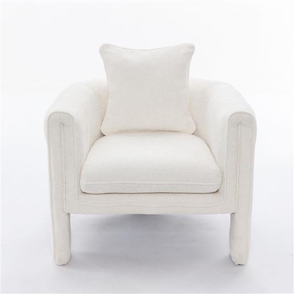 Modern Style Accent Chair Armchair for Living Room, Bedroom, Guest Room,Office, Ivory