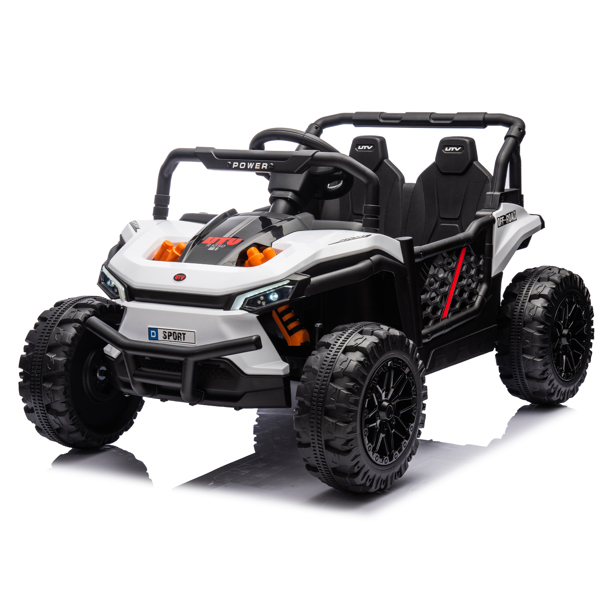 24V Kids Ride On UTV,Electric Toy For Kids w/Parents Remote Control,Four Wheel suspension,Low Start,Adjustable speed,Multimedia player,Early Education,Bluetooth,Rear storage space for kids aged 3+.