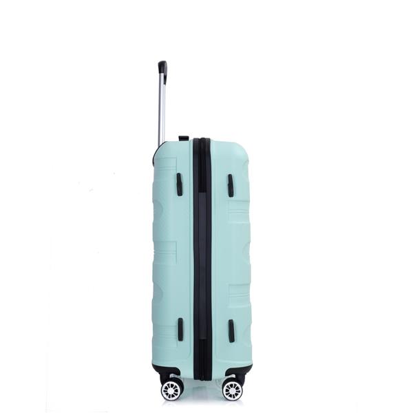 Hardshell Suitcase Spinner Wheels PP Luggage Sets Lightweight Durable Suitcase with TSA Lock,3-Piece Set (20/24/28) ,Light Green