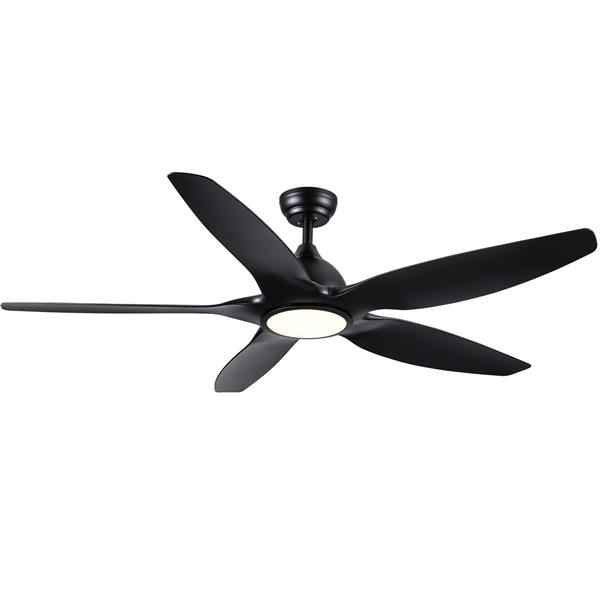 60 In Intergrated LED Ceiling Fan Lighting with Black ABS Blade