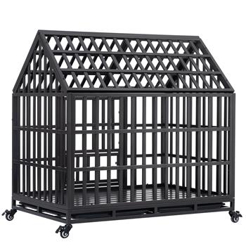 Heavy Duty Dog Cage  pet Crate with Roof