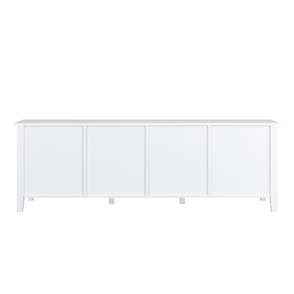 71-inch stylishTVcabinet,Entertainment CenterTV stand,TVConsoleTable,Media Console,solidwood frame,Changhong glass door,Metal handle,antique white,for the children's room,bedroom Living Room