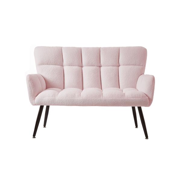 52'' Small Loveseat Sofa, Couch 2-Seater with Quilting Backs for Living Room, Bedroom and Small Space(COLOR:PINK)