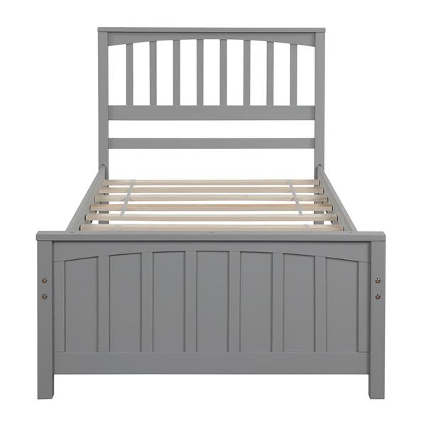 Wood Platform Bed Twin size Platform Bed, Gray