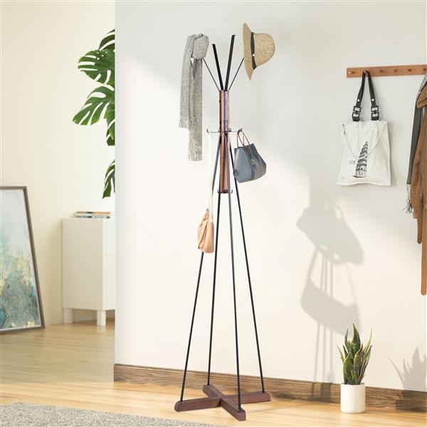 Reclaimed Wood and Metal  Coat Rack with Hooks use in bedroom, living room