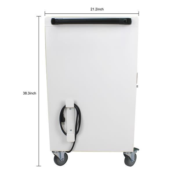 Mobile Charging Cart and Cabinet for Tablets Laptops 30-Device With Combination Lock(White)