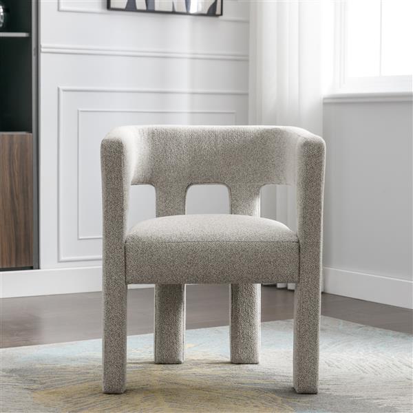 Contemporary Designed Fabric Upholstered Accent Chair Dining Chair for Living Room, Bedroom, Dining Room, Gray