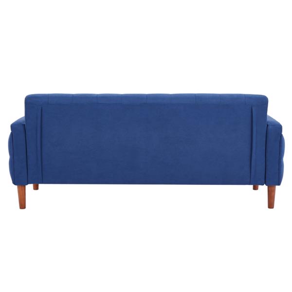 77.95 "Sponge Cushioned Sofa - Blue(Solid wood legs are detachable)