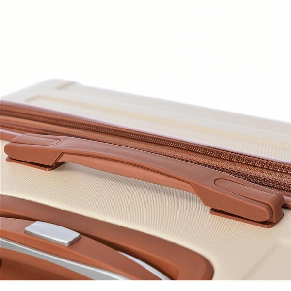 Luggage Sets New Model Expandable ABS Hardshell 3pcs Clearance Luggage Hardside Lightweight Durable Suitcase sets Spinner Wheels Suitcase with TSA Lock 20''24''28''(Beige and Brown)