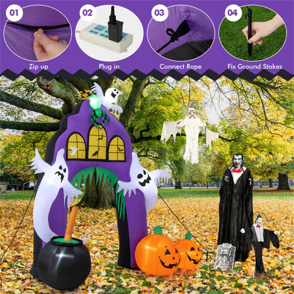 9 Feet Halloween Inflatable Archway Decor