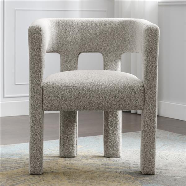 Contemporary Designed Fabric Upholstered Accent Chair Dining Chair for Living Room, Bedroom, Dining Room, Gray