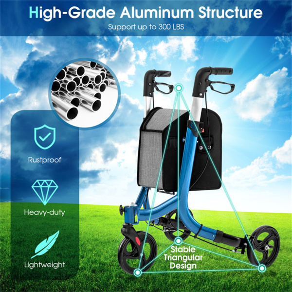 Foldable mobile walking aid with large shopping cart