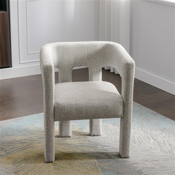 Contemporary Designed Fabric Upholstered Accent Chair Dining Chair for Living Room, Bedroom, Dining Room, Gray