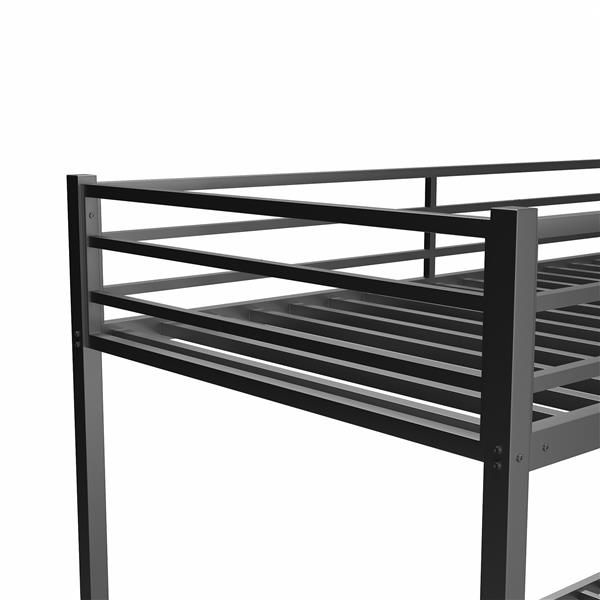 Metal Twin over Full Bunk Bed/ Heavy-duty Sturdy Metal/ Noise Reduced/ Safety Guardrail/No Box Spring Needed,Black