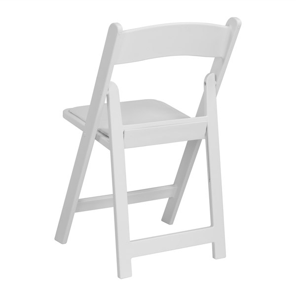 4 Pack Folding Chairs, Resin Chairs with Padded Seat, Comfortable Event Chairs Indoor Outdoor for Home Event Party Picnic School Wedding, White