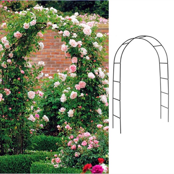 7'8" H x 4'5" W Metal Garden Arch Trellis,Adjustable Arbor Trellis for Garden Climbing Plants Support，Black