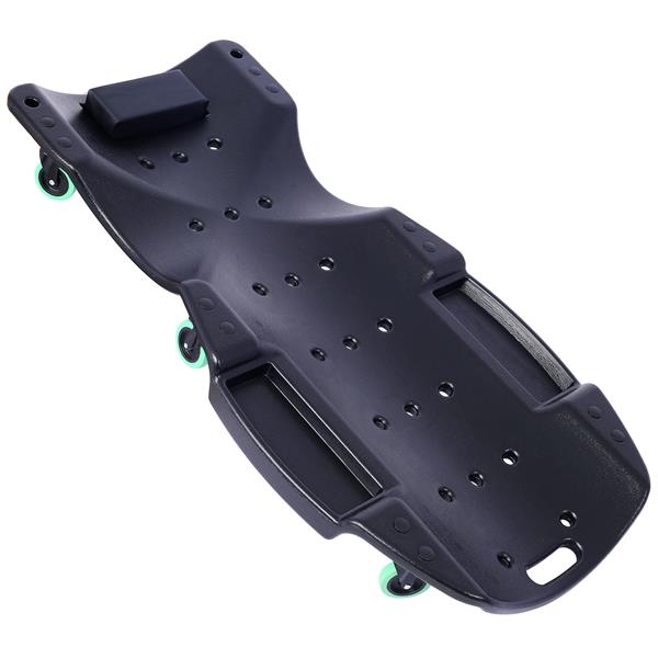 Plastic Creeper 48 Inch - Blow Molded Ergonomic HDPE Body with Padded Headrest & Dual Tool Trays - 440 Lbs Capacity BLACK