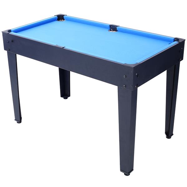 5-in-1 Multi-Game Table - Billiards, Push Hockey, Foosball, Ping Pong, and Basketball black/blue