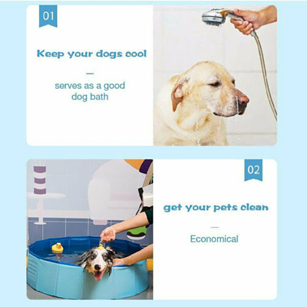 Ø120x30 CM Faltbarer Hundepool Doggy Pool PVC Kinderpool Swimmingpool Hundebad