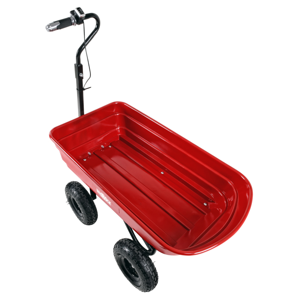 wheelbarrow electric Hassle-free assemble: this utility cart's durable steel frame is easy to Assemble while the sturdy poly tub is easy to clean and rust-resistant electric garden cart 