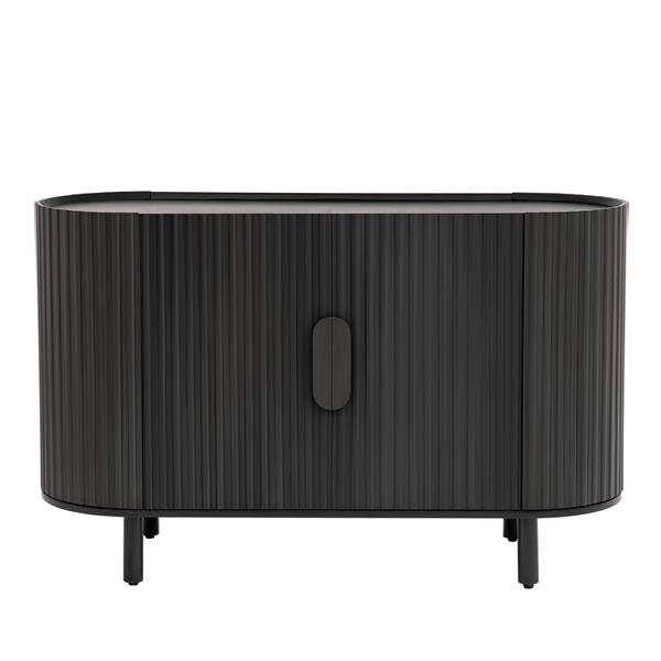 Curved Design Light Luxury Sideboard with Adjustable Shelves,Suitable for Living Room,Study and Entrance