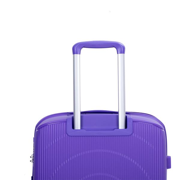 Expandable Hardshell Suitcase Double Spinner Wheels PP Luggage Sets Lightweight Durable Suitcase with TSA Lock,3-Piece Set (20/24/28) , Purple