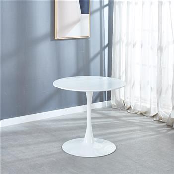 31.5\\"White Tulip Table Mid-century Dining Table for 2-4 people With Round Mdf Table Top, Pedestal Dining Table, End Table Leisure Coffee Table