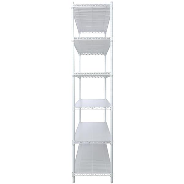 6 Tier 6000lbs Capacity NSF Metal Shelf Wire Shelving Unit, Heavy Duty Adjustable Storage Rack with Wheels & Shelf Liners for Commercial Grade Utility Steel Storage Rack, white - 84"H x 48"L x 20"D