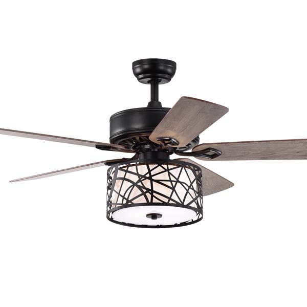 52'' Low Profile Ceiling Fan with Lights(no include bulb),Blade Dark Wood Ceiling fan