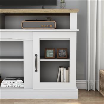 58 Inch TV Stand with Storage Cabinet and Shelves, TV Console Table Entertainment Center for Living Room,Bedroom