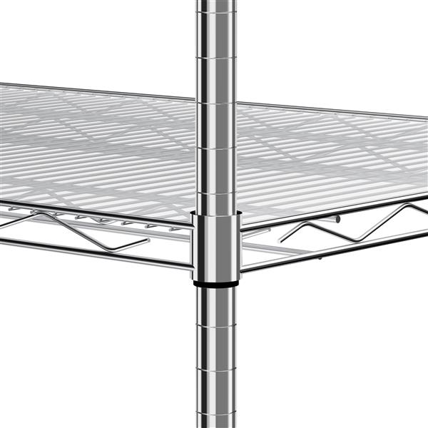 5-tier heavy-duty adjustable shelving and racking, 300 lbs. per wire shelf, With wheels, adjustable feet and shelf liners, for warehouses, supermarkets, kitchens, etc. 59.45 "L × 24.02 "W × 71.65 "H