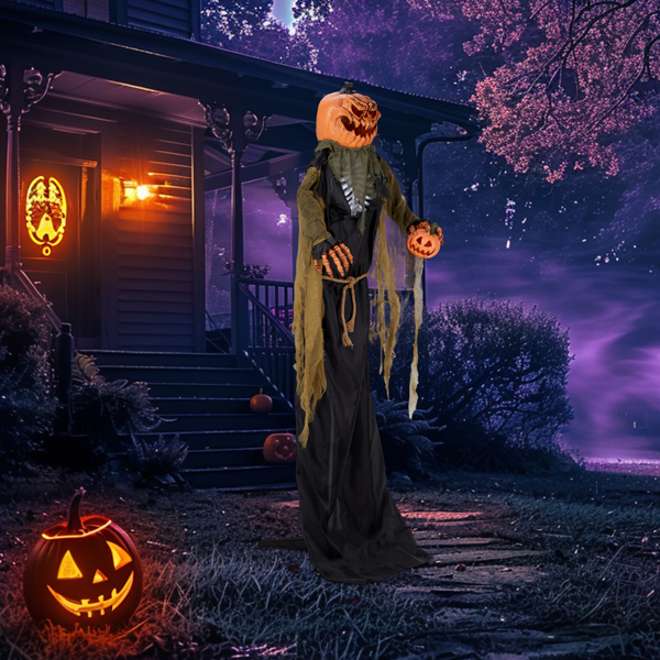 7ft  Pumpkin Halloween Standing Decoration