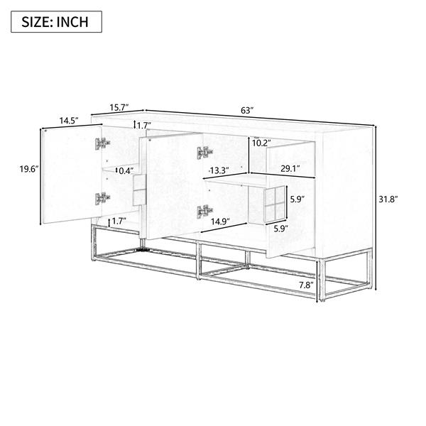 Light Luxury Designed Cabinet with Unique Support Legs and Adjustable Shelves, Suitable for Living Rooms, Corridors, and Study Rooms.