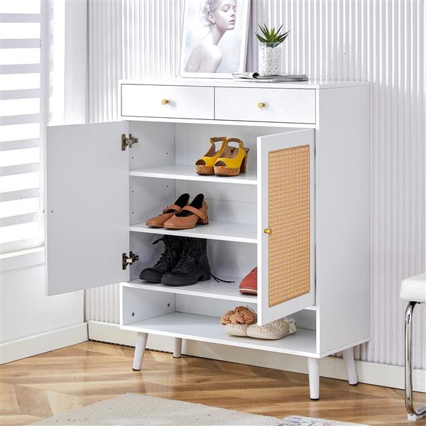 Modern minimalist storage cabinet, rattan shoe cabinet, bed top cabinet. Beautiful shape, suitable for corridors and living rooms.