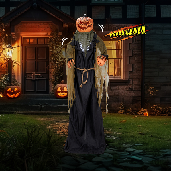 7ft  Pumpkin Halloween Standing Decoration