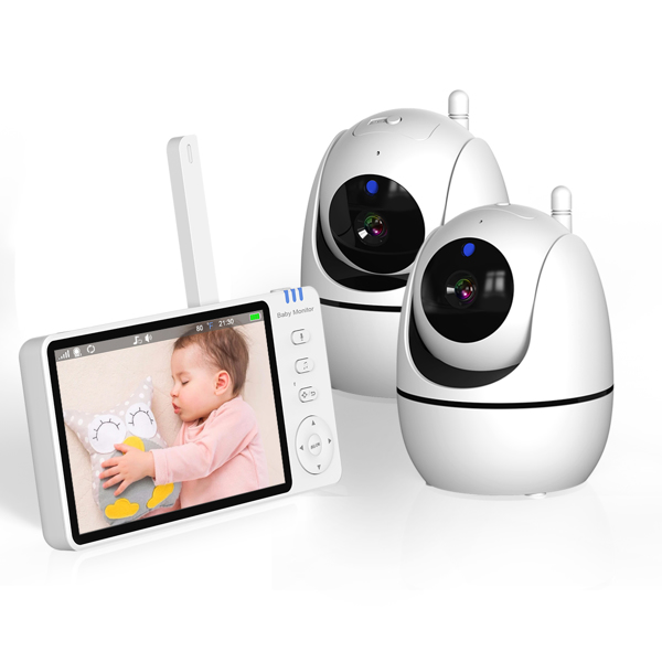 Baby Monitor 720P with Camera 5 Inch HD 3500mAh  IPS Display, VOX Mode Digital Zoom Night Vision Two-Way Talk Temperature Display