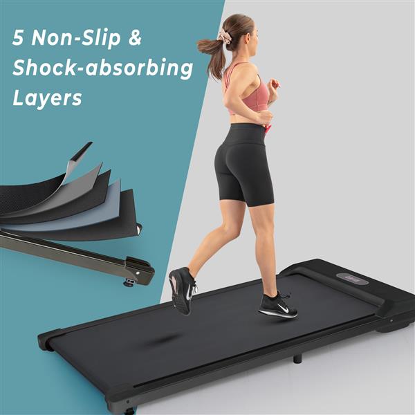 2 in 1 Under Desk Electric Treadmill 2.5HP, Remote Control, Display, Walking Jogging Running Machine Fitness Equipment for Home Gym Office