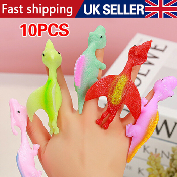 10pcs Slingshot Dinosaur Fingers Toys Flight Games Stress-resistant Elastic